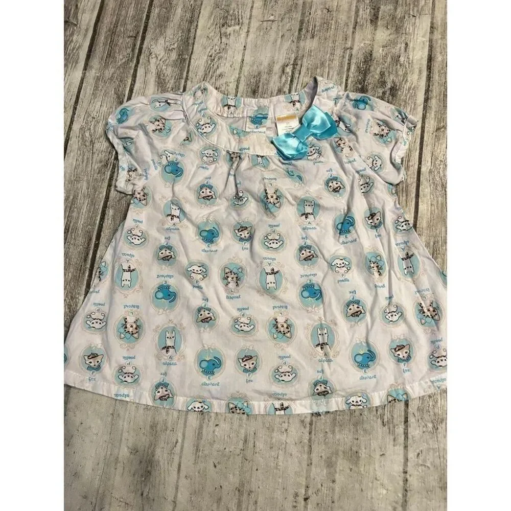 Girls white and blue shirt short sleeve‎ size 3T